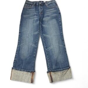 Vintage LA Blues Stretch Cropped Cuffed‎ Jeans